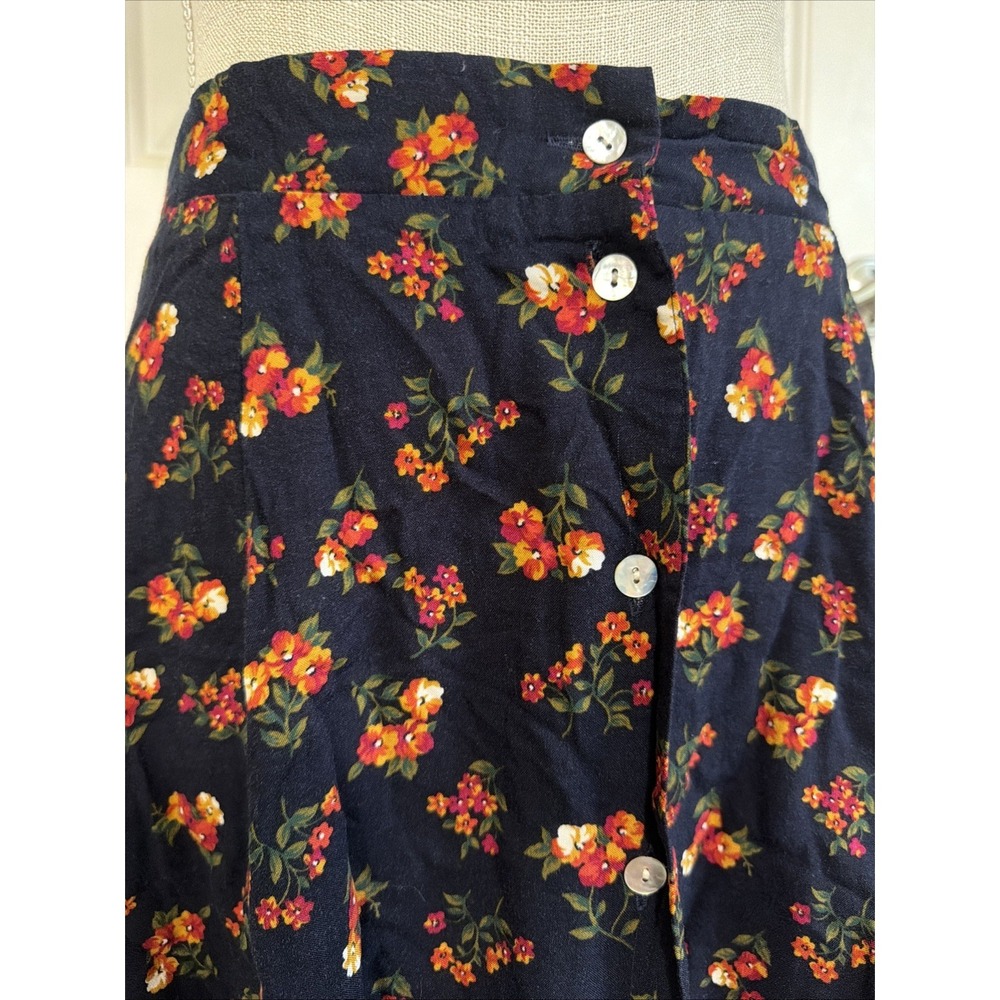 Kathie Lee Collection Navy Floral Midi Skirt - Picture 3 of 7